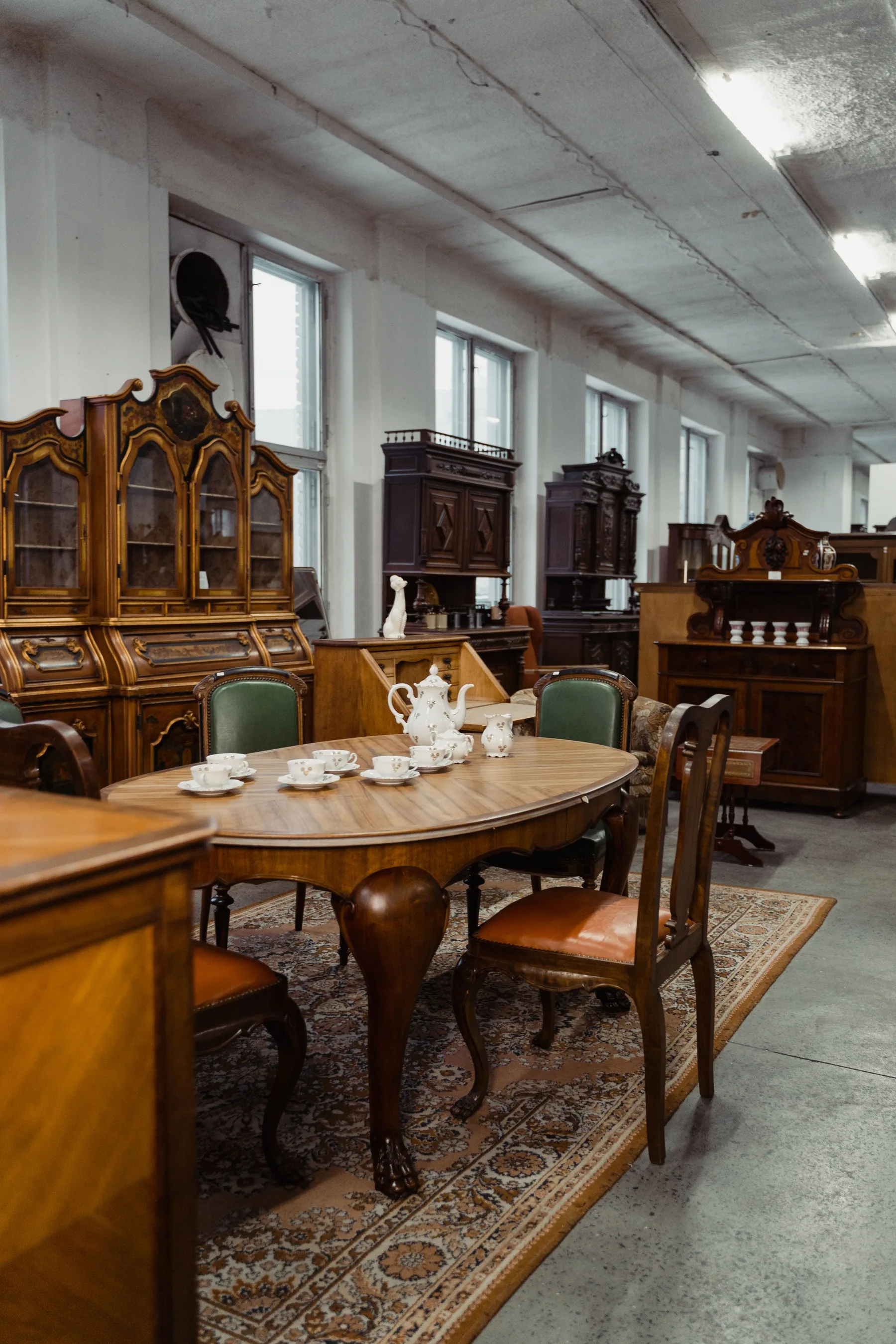 Representative classic dining table and chairs