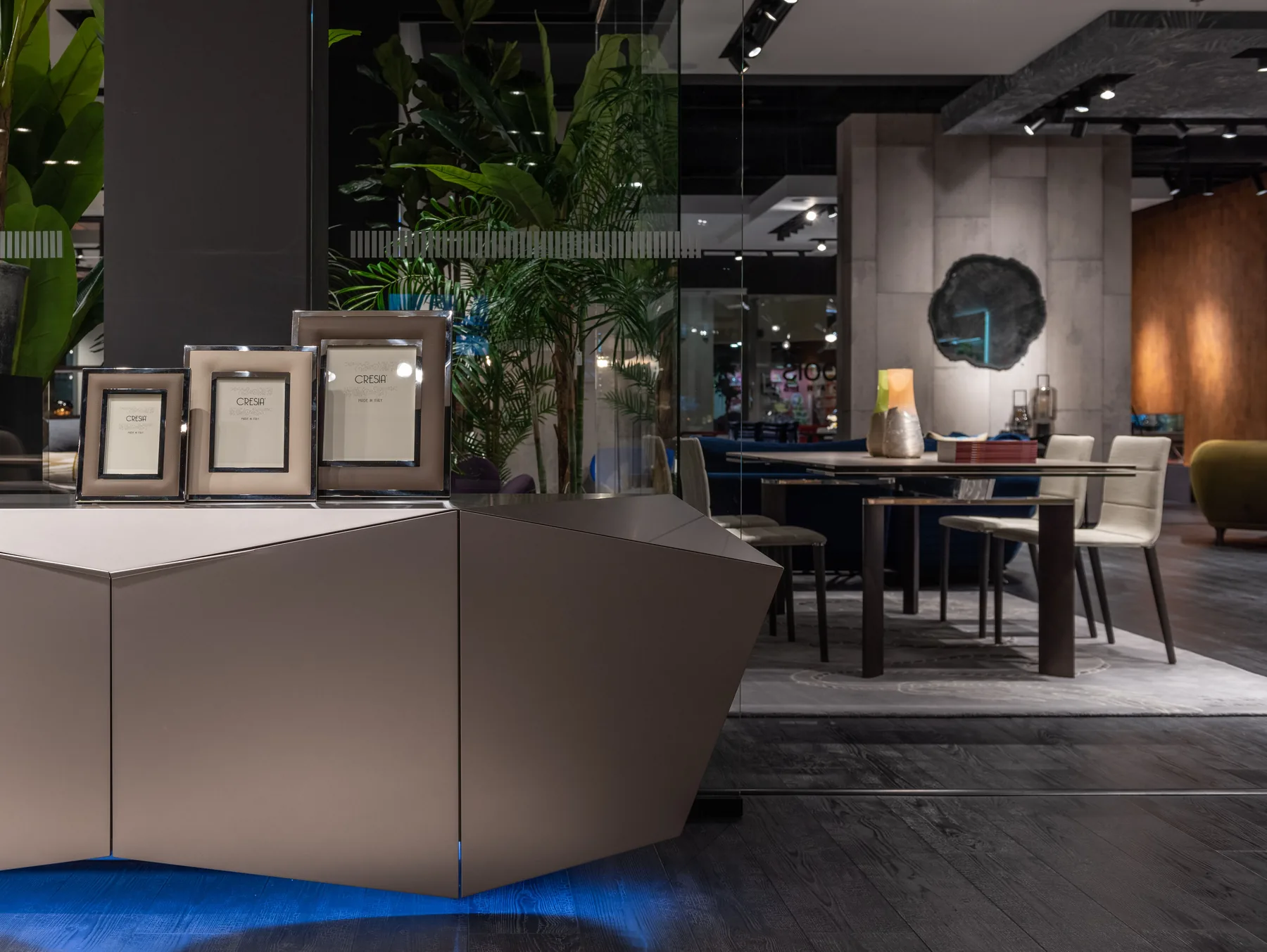 Representative contemporary furniture showroom