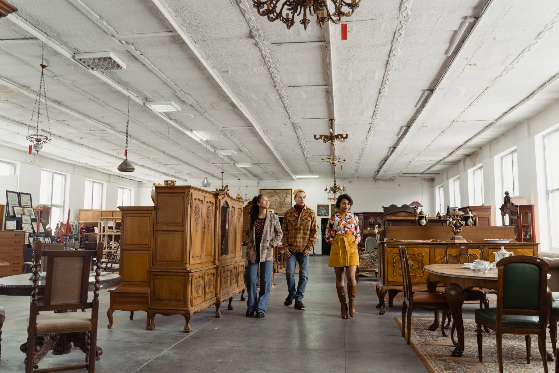 Representative furniture showroom browsing experience